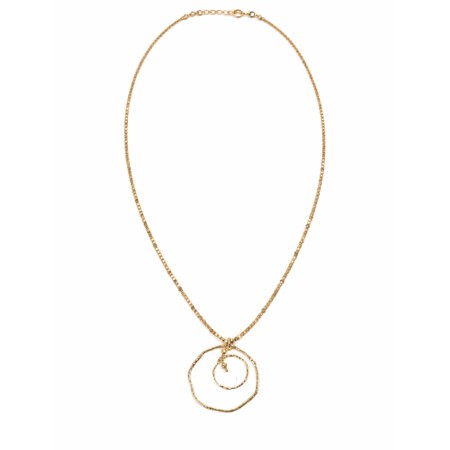 Suzie Blue Double Ring Necklace - Gold