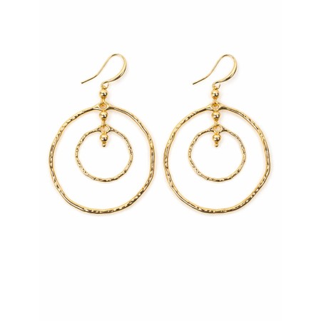 Suzie Blue Gold Double Ring Earring - Gold