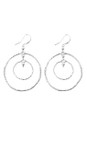 Suzie Blue Silver Silver Double Ring Earrings  