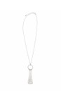 Suzie Blue Silver Silver Beaten Teardrop & Ring Necklace  