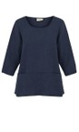 Thing Navy Erin Navy Pocket Linen Top  