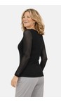Naya Black  Naya Black Jersey Mesh Sleeve Top  