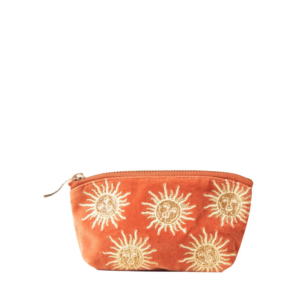 Elizabeth Scarlett Velvet Sun Goddess Rust Coin Purse Sun Goddess Rust