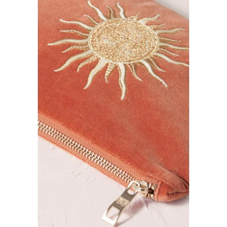 Elizabeth Scarlett Velvet Sun Godess Rust Mini Pouch - Orange