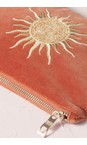 Elizabeth Scarlett Sun Goddess Rust Velvet Sun Godess Rust Mini Pouch  