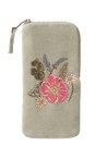 Elizabeth Scarlett Pressed Flowers Sage Velvet Pressed Flowers Glasses Case  