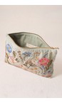 Elizabeth Scarlett Pressed Flowers Sage Everyday Velvet Pressed Flowers Pouch  