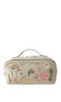 Elizabeth Scarlett Pressed Flowers Sage Velvet Pressed Flowers Open Flat Makeup Bag  