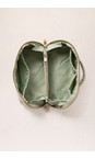 Elizabeth Scarlett Pressed Flowers Sage Velvet Pressed Flowers Open Flat Makeup Bag  