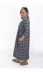 Thing Navy Drea Navy Linen Blend Check Dress  
