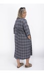 Thing Navy Drea Navy Linen Blend Check Dress  
