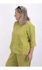 Thing Olive Erin Olive Pocket Linen Top  