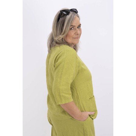 Thing Erin Olive Pocket Linen Top - Green