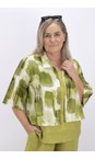 Thing Olive Jana Linen Blend Olive Print Jacket  