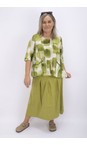 Thing Olive Kiera Linen Print Top  