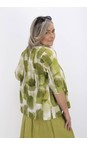 Thing Olive Kiera Linen Print Top  