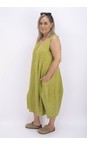 Thing Olive Kreya Sleeveless Linen Dress  
