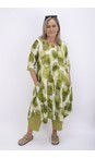 Thing Olive Kyra Linen Blend Olive Print Dress  