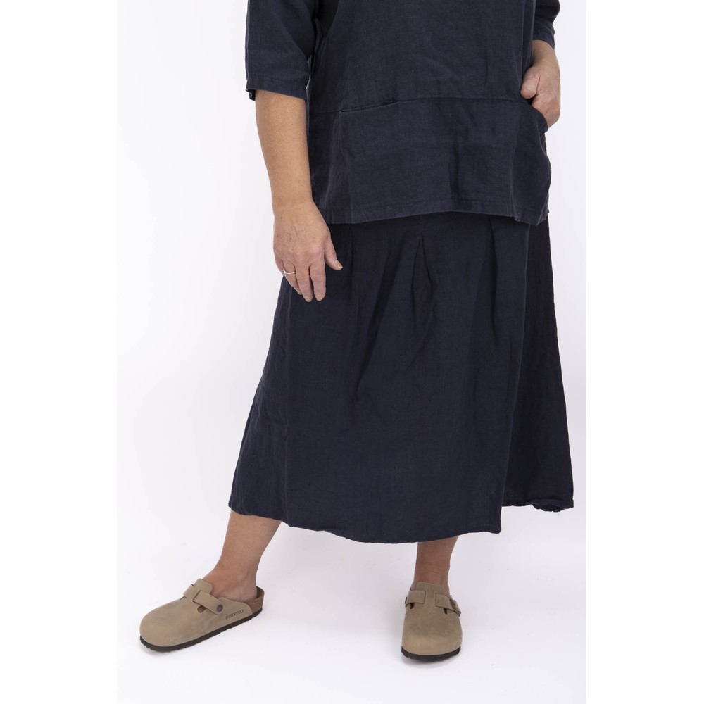 Thing Safia Navy Linen Skirt Navy
