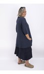 Thing Navy Safia Navy Linen Skirt  