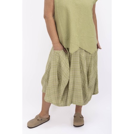 Thing Vilma Olive Linen Blend Check Skirt - Green