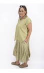 Thing Olive Vilma Olive Linen Blend Check Skirt  