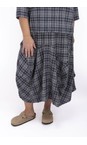 Thing Navy Vilma Navy Linen Blend Check Skirt  