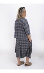 Thing Navy Vilma Navy Linen Blend Check Skirt  