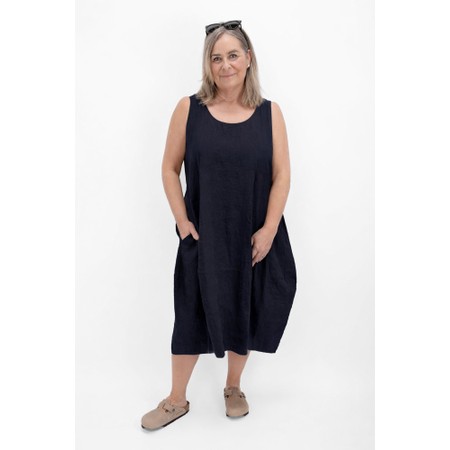 Thing Kreya Navy Sleeveless Linen Dress - Blue