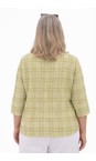 Thing Olive Hanna Olive Linen Blend Check Top  