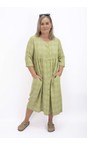 Thing Olive Drea Olive Linen Blend Check Dress  