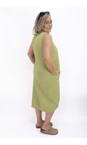 Thing Olive Karo Olive Linen Blend Seersucker Dress  