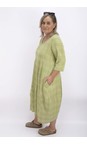 Thing Olive Kreya Linen Blend 3/4 Sleeve Check Dress  