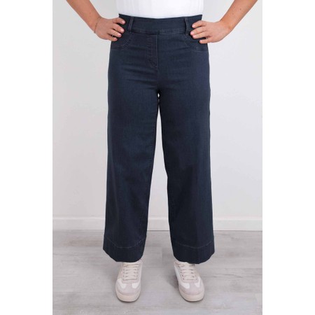 Robell Debby 09 Navy Crop Wide Leg Jean - Blue