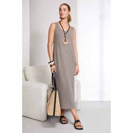 Naya Naya Taupe Basic Jersey Dress - Brown