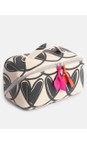 Caroline Gardner Mono Hearts Mono Looped Hearts Flat Lay Wash Bag  