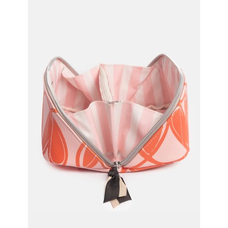 Caroline Gardner Pink Linked Hearts Diagonal Cosmetic Bag - Pink