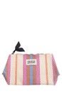 Caroline Gardner Multi Checkerboard Stripe Coated Cotton Beauty Bag  