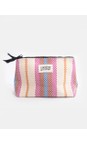 Caroline Gardner Multi Checkerboard Stripe Coated Cotton Beauty Bag  