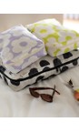 Caroline Gardner Multi Mono Spot & Flowers Set of 3 Packing Cubes  