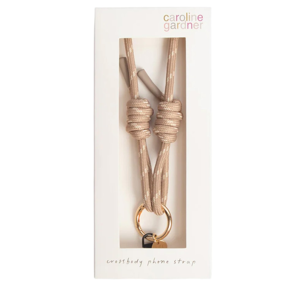 Caroline Gardner Taupe Cord Crossbody Long Phone Strap Taupe