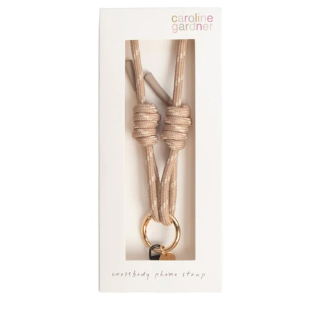 Caroline Gardner Taupe Cord Crossbody Long Phone Strap - Brown
