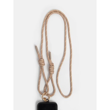 Caroline Gardner Taupe Cord Crossbody Long Phone Strap - Brown