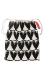 Caroline Gardner Mono Hearts Mono Looped Hearts Cotton Drawstring Laundry Bag  