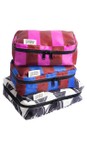Caroline Gardner Mono Hearts Mono Linked Hearts & Stripe Set of 3 Small Packing Cubes  