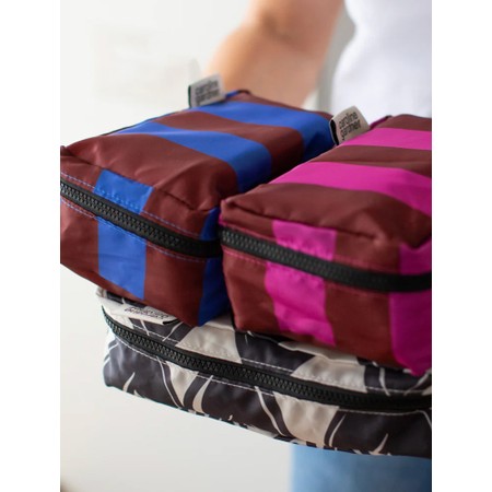 Caroline Gardner Mono Linked Hearts & Stripe Set of 3 Small Packing Cubes - Black