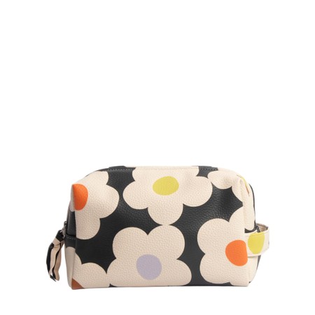 Caroline Gardner Multi Flower Charcoal Large Travel Wash Bag - Multicoloured