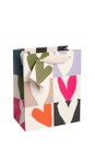 Caroline Gardner Mono Checkmate Heart Mono Checkmate Medium Gift Bag  