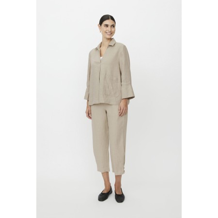 Masai Clothing MaPenna Natural Linen Tapered Trouser - Beige