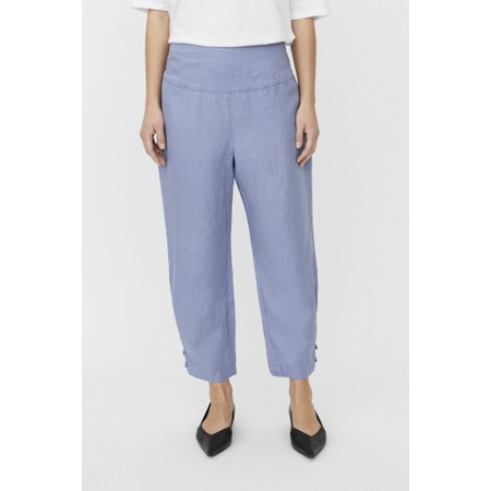 Masai Clothing MaPenna Stonewash Linen Tapered Trouser - Blue
